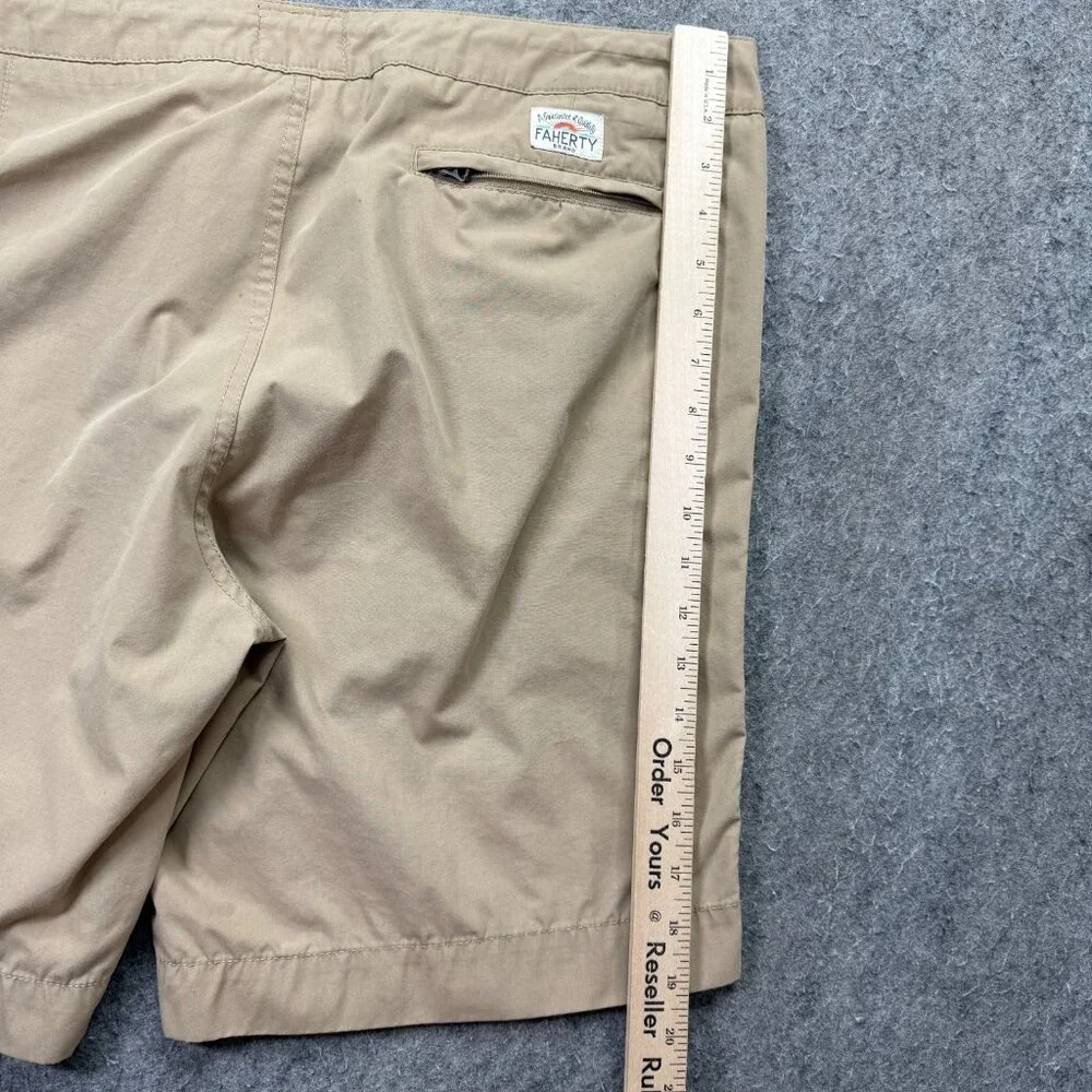 Faherty All Day Shorts Drawstring Men 36 Beige Stretch 9